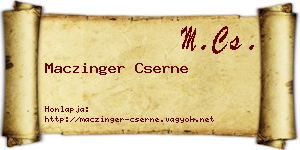 Maczinger Cserne névjegykártya